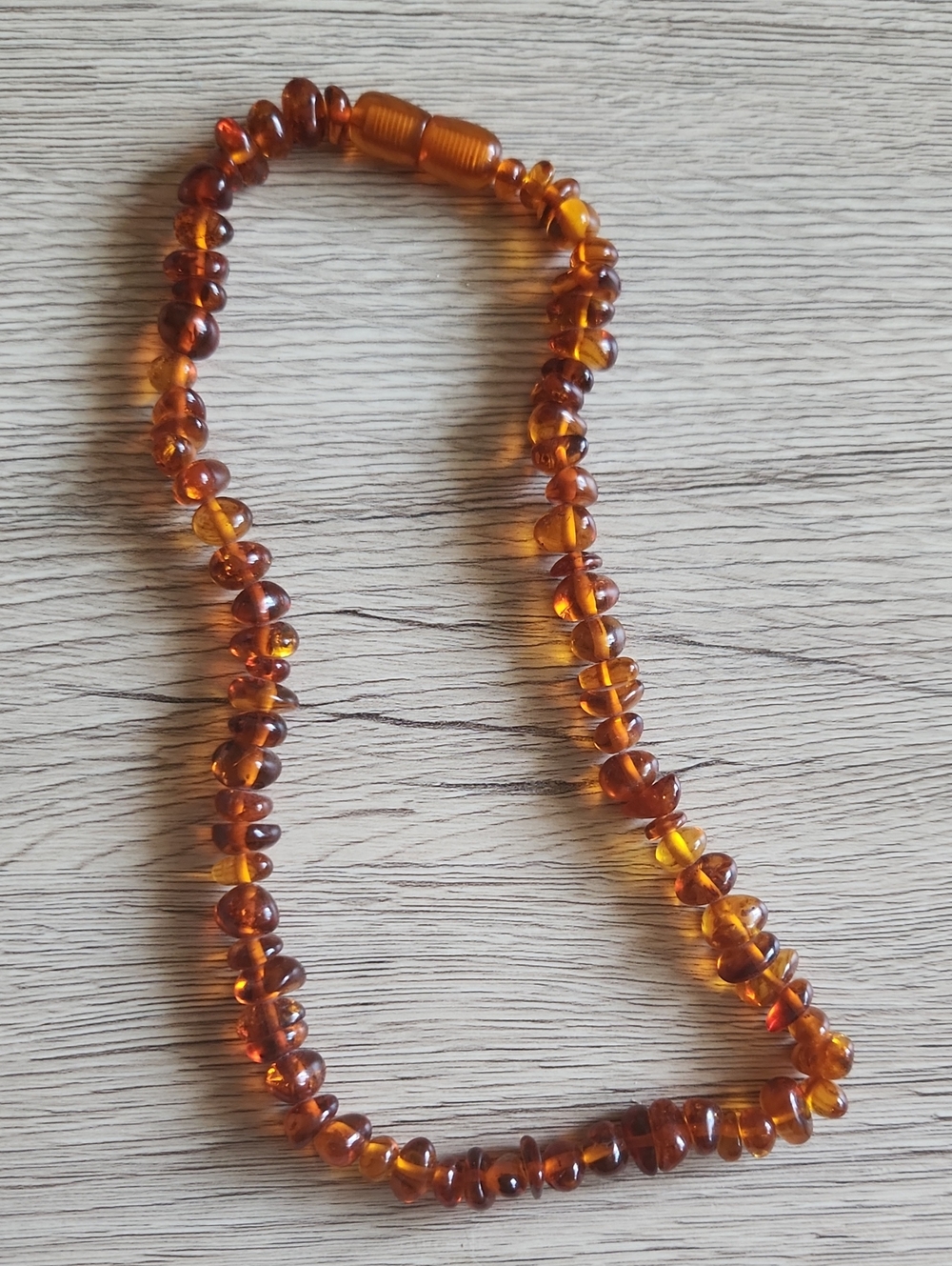 Amber Beaded Necklace - Honey Brown